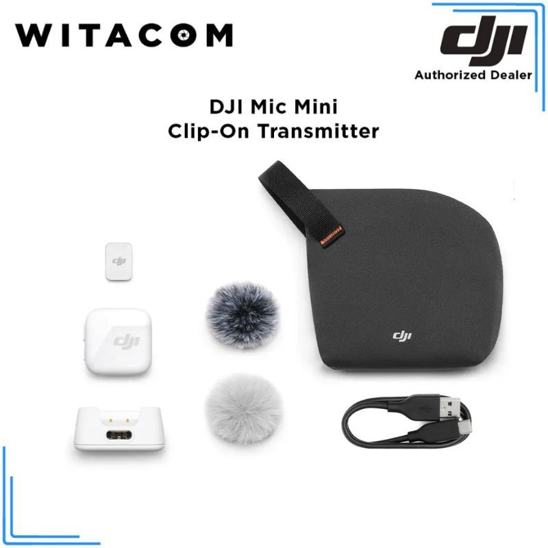 DJI Mic Mini Clip-On Transmitter with Built-In Microphone - Arctic White