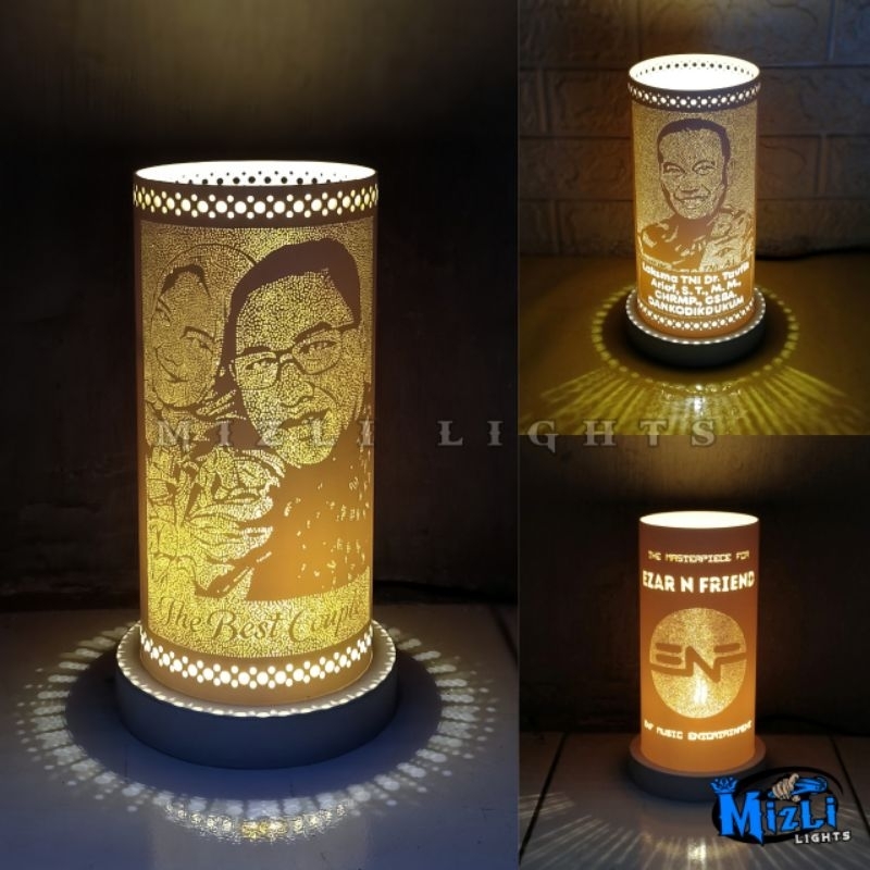 CUSTOM Lampu Hias Ukir Logo Siluet Wajah Dari Pipa Pvc - Mizli Lights