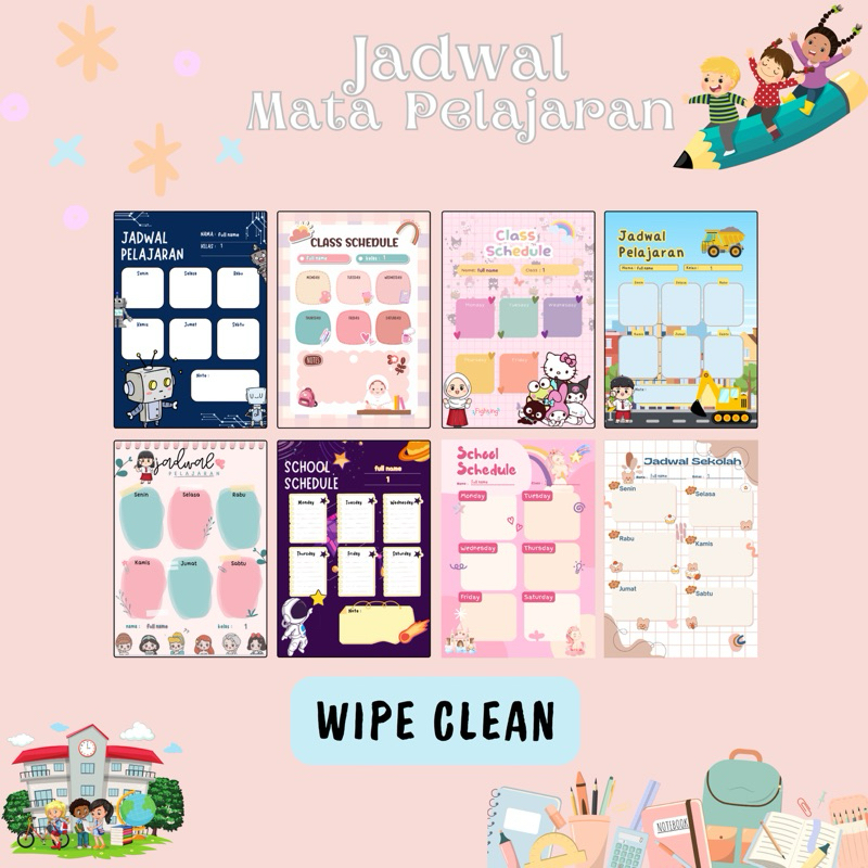 

Jadwal Pelajaran Wipe Clean Ukuran A4 portrait samarinda
