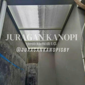 Kanopi baja ringan atap solarflat 3mm / Kanopi kaca buram terpasang