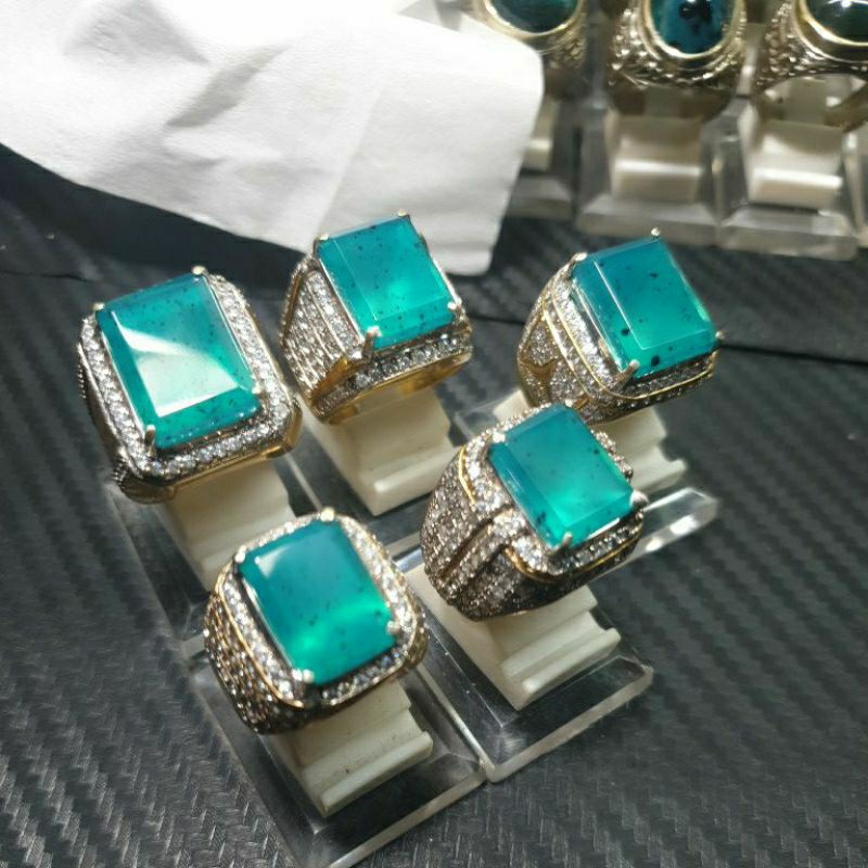 Bacan doko kristal  asli istimewa  ring perak no minus