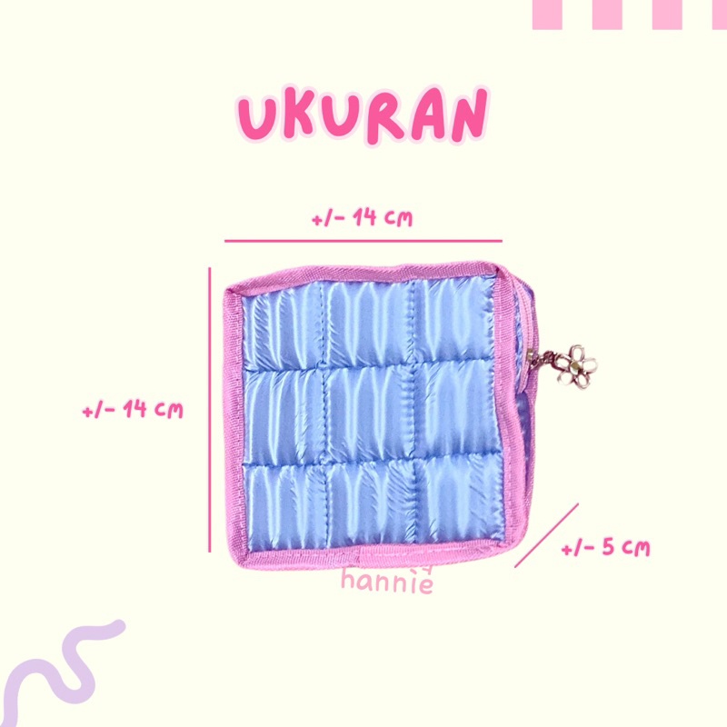 RK20 HANNIE Pouch Make Up Lolipop Puffy Pouch Travel Pouch Hologram Murah Estetik