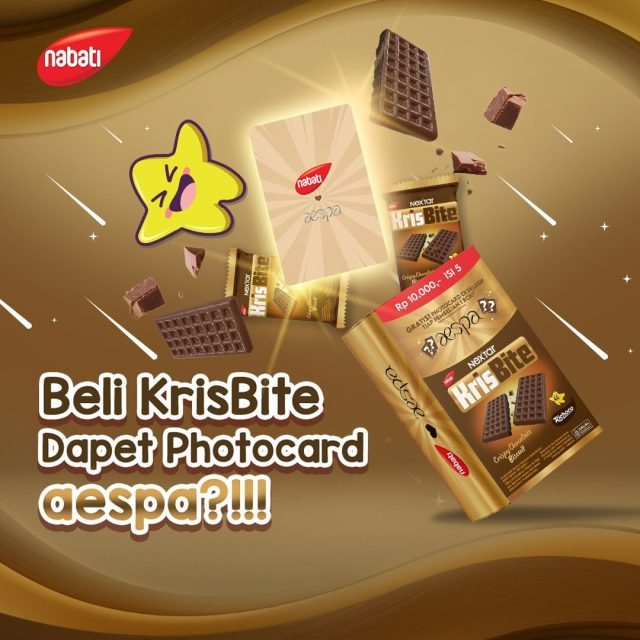 

Nabati Nextar KrisBite FREE Photocard aespa - Crispy Chocolate Biscuit (1box isi 5 bungkus)