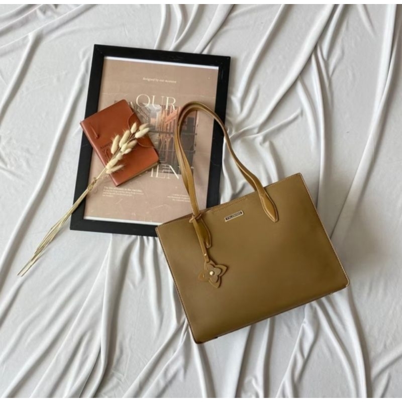 Tas Wanita Bahu Tote PALOMINO Original Branded Mall Murah Rona Totebag - Khaki