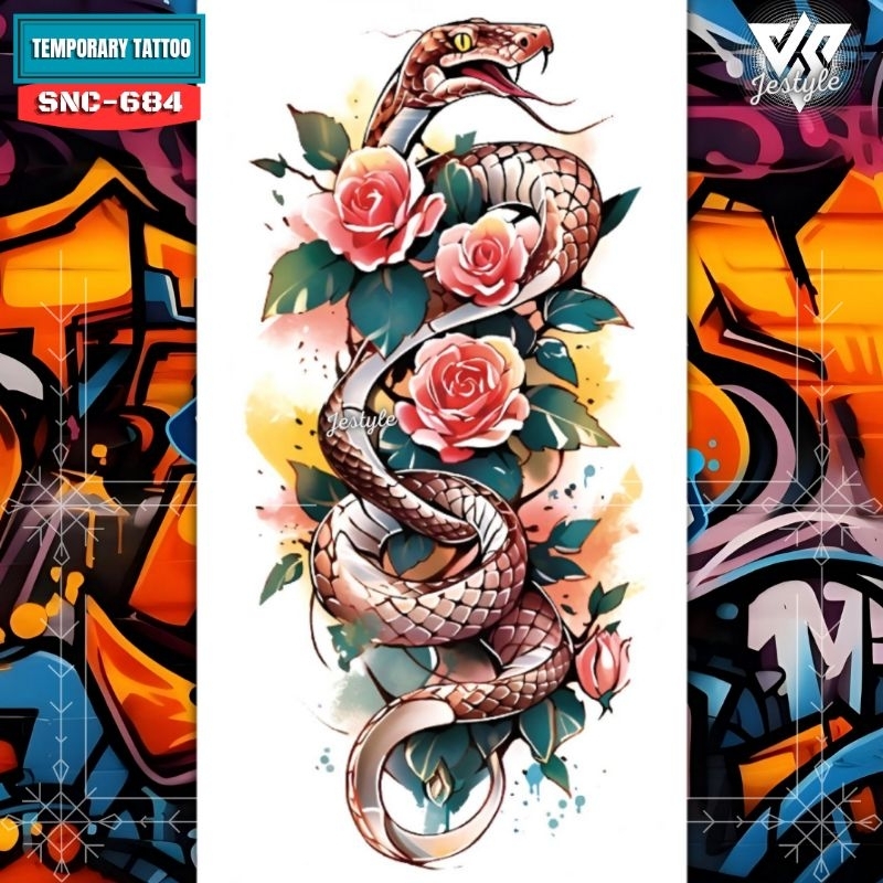 [SNC-684] Tato Temporer Temporary Tattoo Ular Snake design