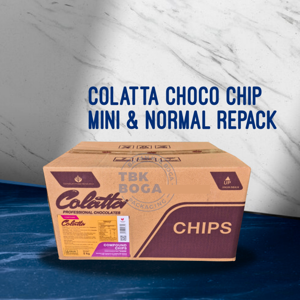 

Colatta Choco Chip ( Biasa, Mini / 250, 500 gr ) Repack Colata Dark Coklat Topping Runcing Kerucut