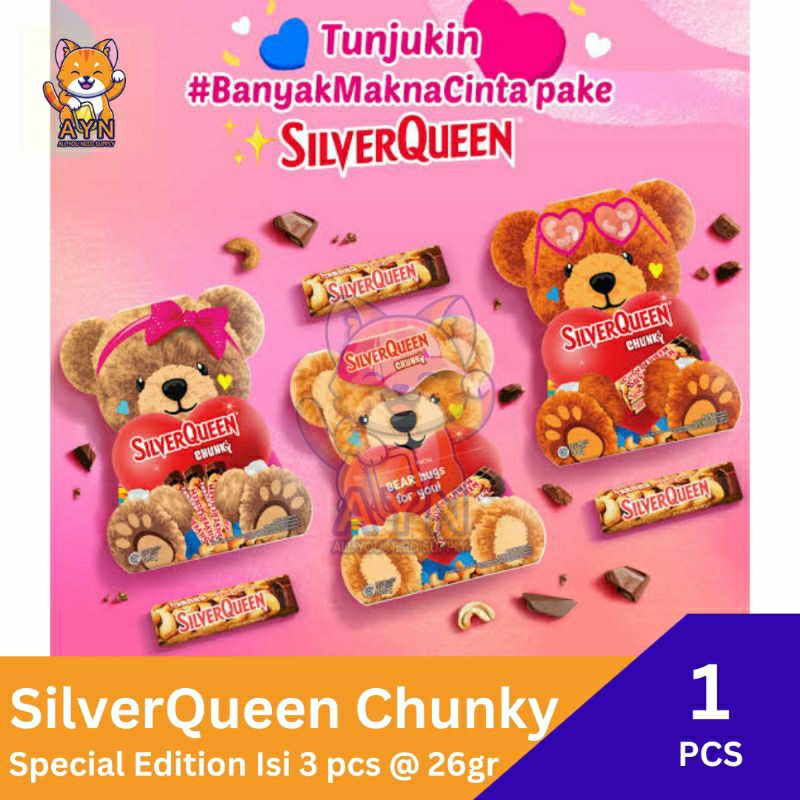 

SilverQueen Silver Queen Chunky Bar Special Edition Bear [ Isi 3 pcs @ 26 gr ]