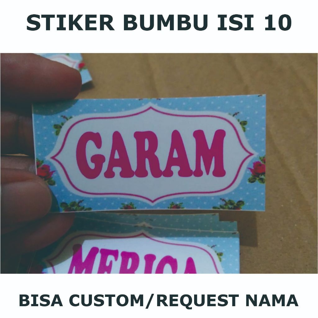

kode A24-stiker bumbu isi 10 bisa edit atau custom