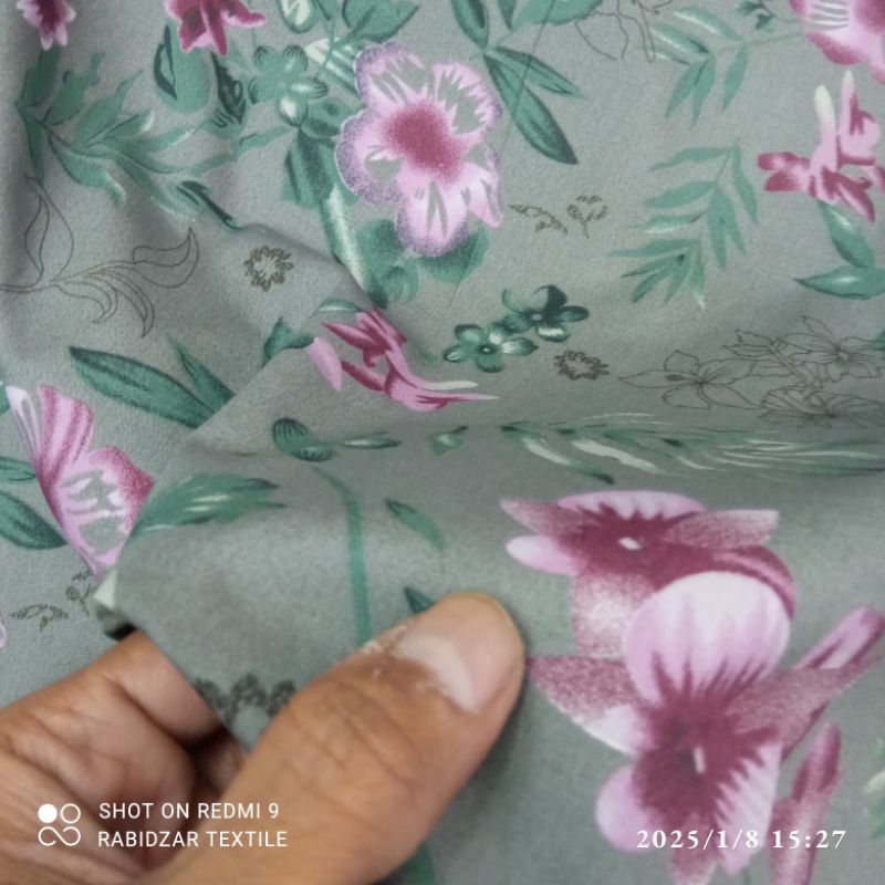Rabidzar Textile Kain Motif Bunga Hijau lux,s premium garment