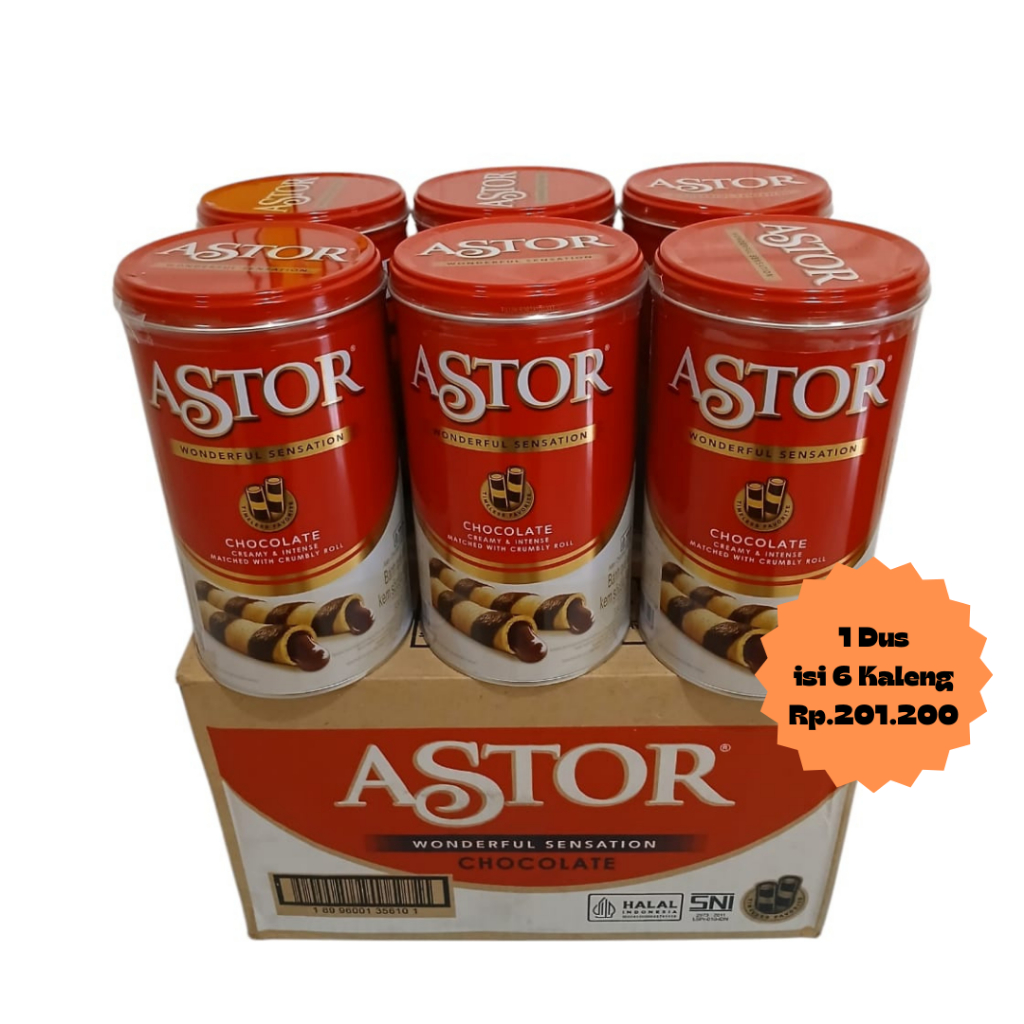 

Astor Double Chocolate 330gr kemasan kaleng 1 dus isi 6 kaleng