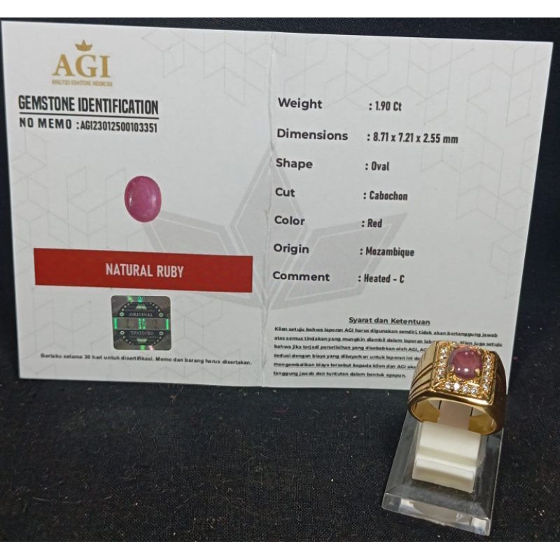 BATU RUBY ASLI NATURAL LENGKAP DENGAN SERTIFIKAT