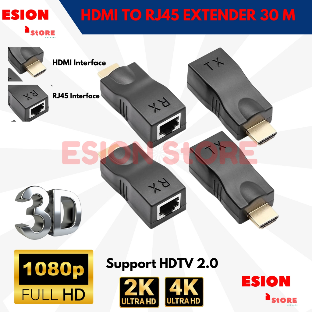 HDMI Extender HDMI Extension kabel LAN Ethernet 30M RJ45 kecil/ HDMI Extender 30 m EXten HDMi Extens