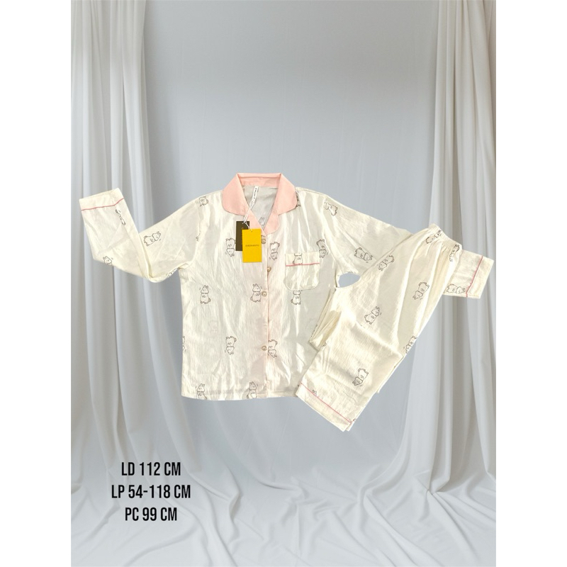 Baju tirur wanita import bangkok set piyama tidur
