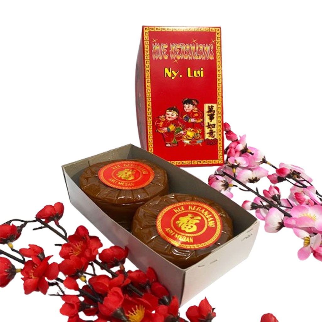 

Ny Lui Kue Keranjang Imlek Cina Halal BPOM Dodol Cina Nian Gao Ti Kwe Thiam Pan Ukuran 500 Gram isi 2 Pcs Pcs DENGAN BOX kue Imlek Dodol Keranjang