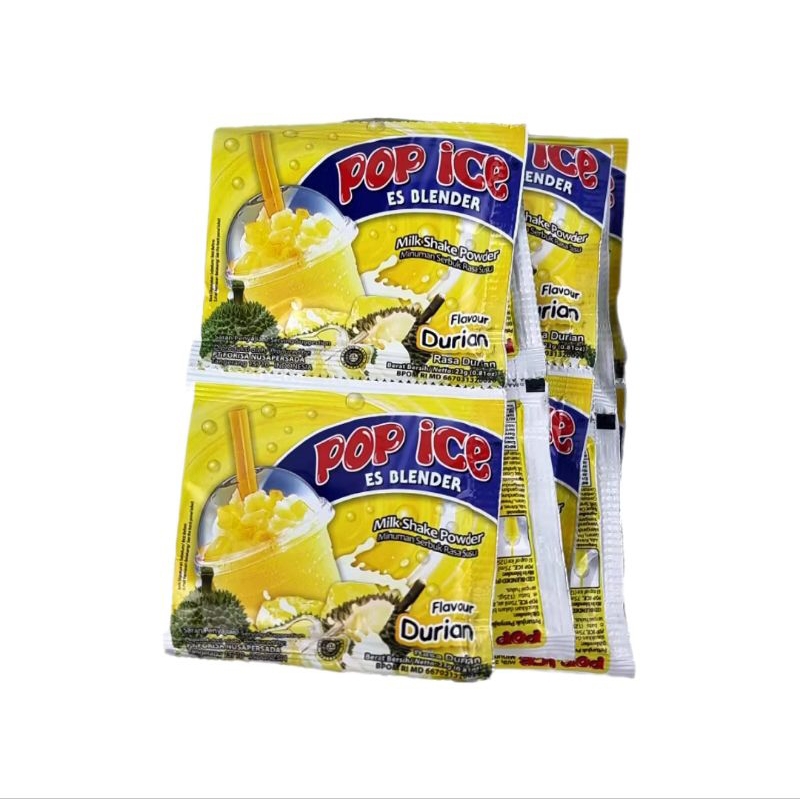 

Pop Ice Milk Shake Powder - Rasa Durian (1 renceng/10 sachet)