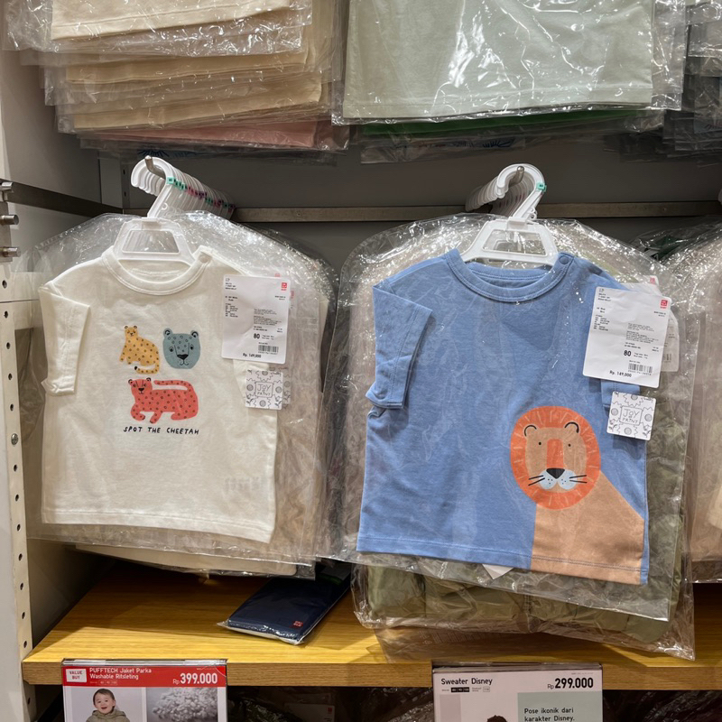 kaos t-shirt dry kerah bulat lengan pendek joy of print baby uniqlo