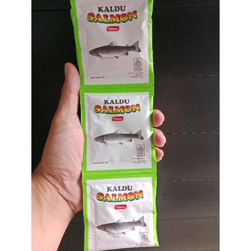 

Tabura Kaldu Salmon 1 Renceng isi 12 Sachet