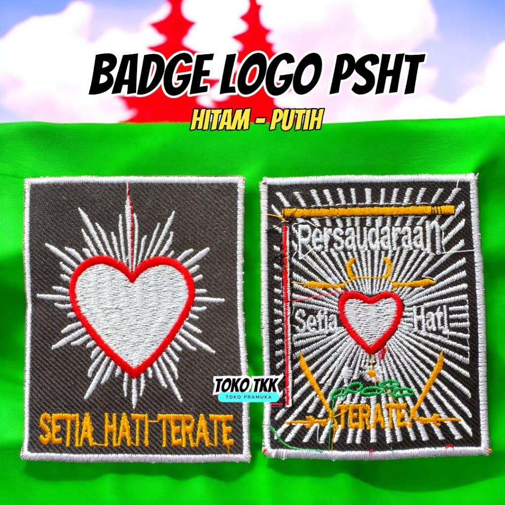 Badge logo psht bordir / logo psht putih / logo psht hitam