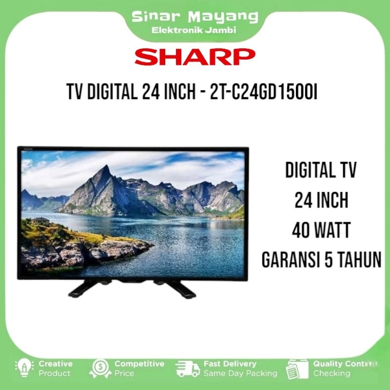 LED SHARP 2T-C24GD1500I/ TV Digital 24 Inch SHARP/Garansi Resmi SHARP