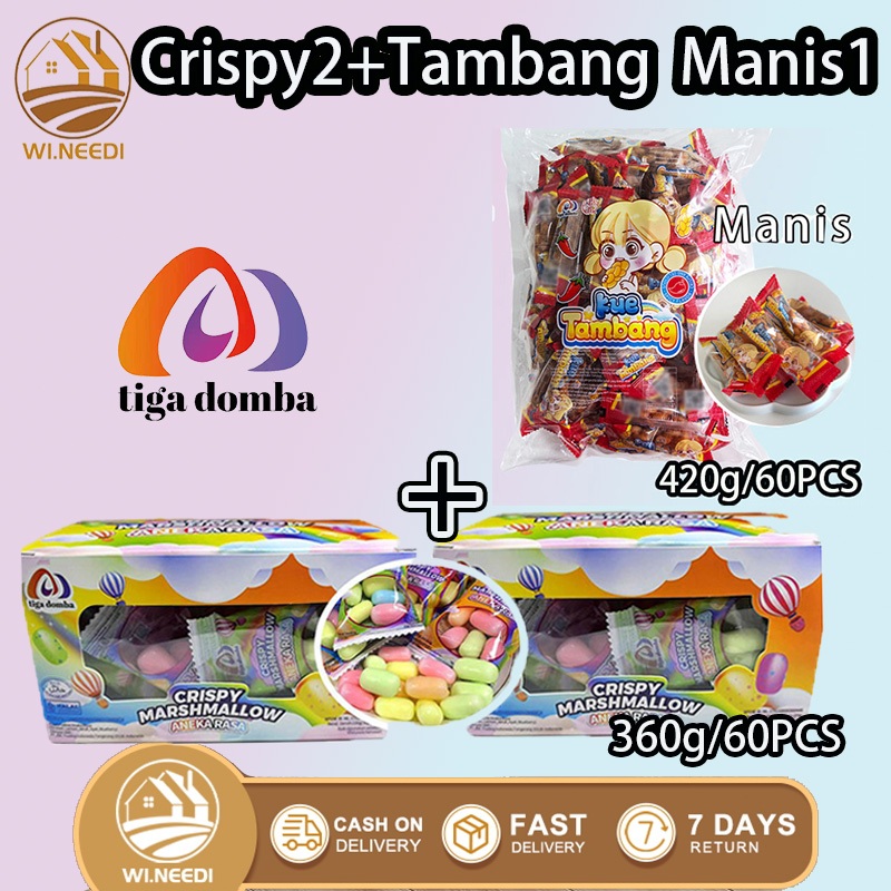 

Beberapa kotak rasa campuran marshmallow/Makanan Ringan 60 pcs kue Tambang Rasa Manis