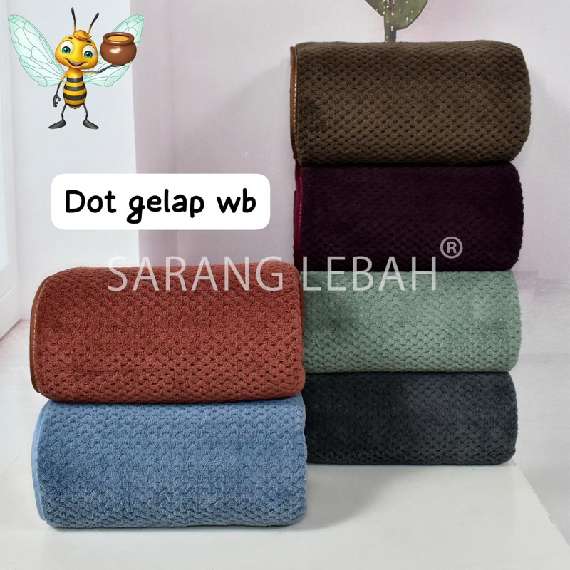LIVE - (ISI 2 PCS) JH Handuk Microfiber Jumbo Sarang Lebah uk 80 x 160