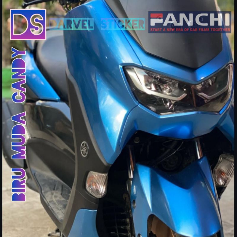 Sticker Biru Muda Candy Skotlet Metalic Premium Fanchi Super Glossy