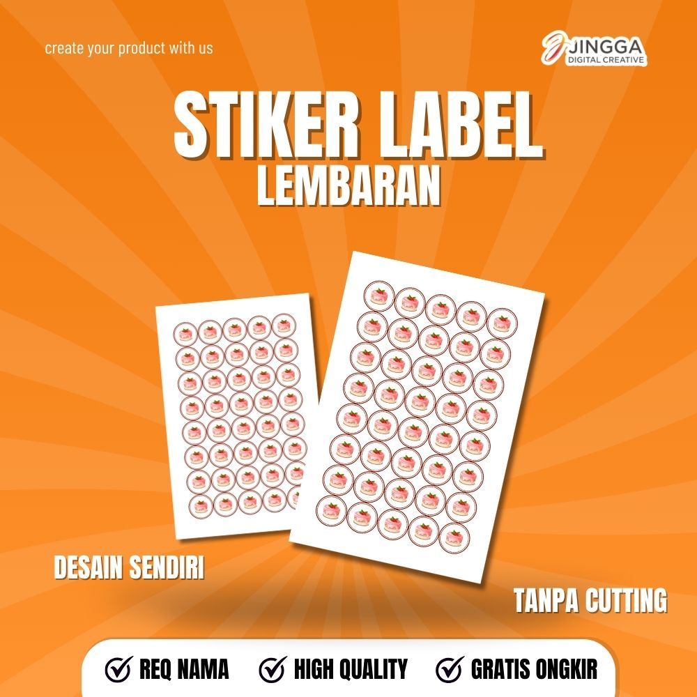 [JINGGA] Stiker Toples Kue | Label Kemasan Kue| stiker Kemasan Kue | Stiker Custom Label Kue