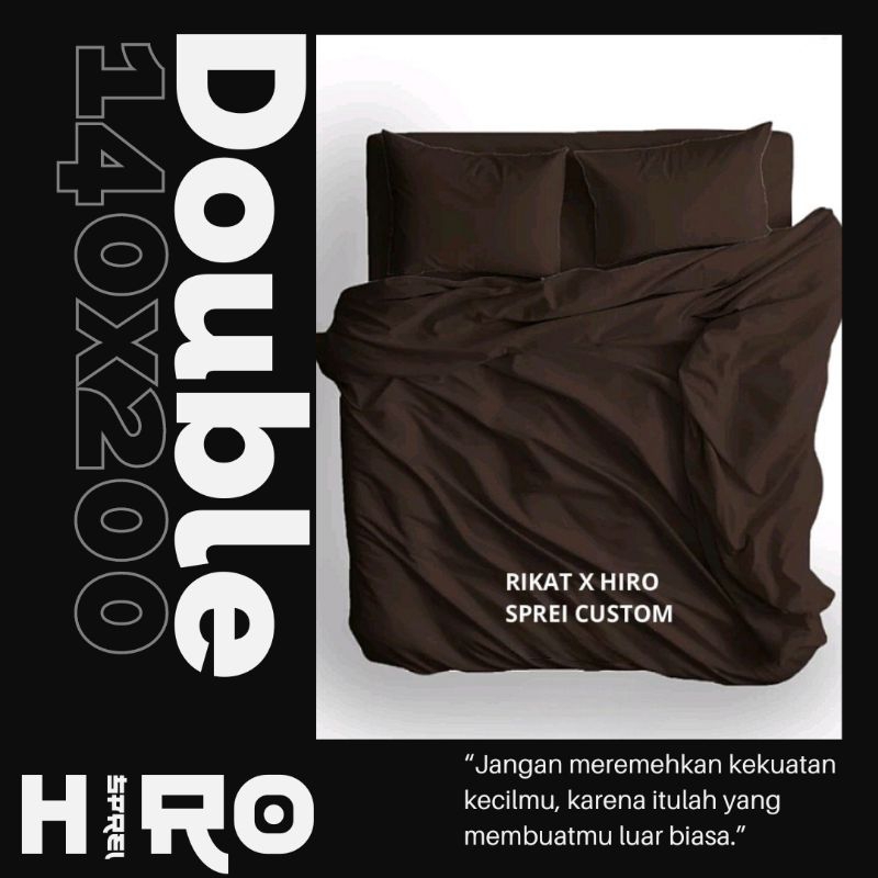 Hiro Sprei Double XL 140x200 Motif Polos Seprai Karet Anti Geser Kasur Atas Bawah Sorong Aesthetic