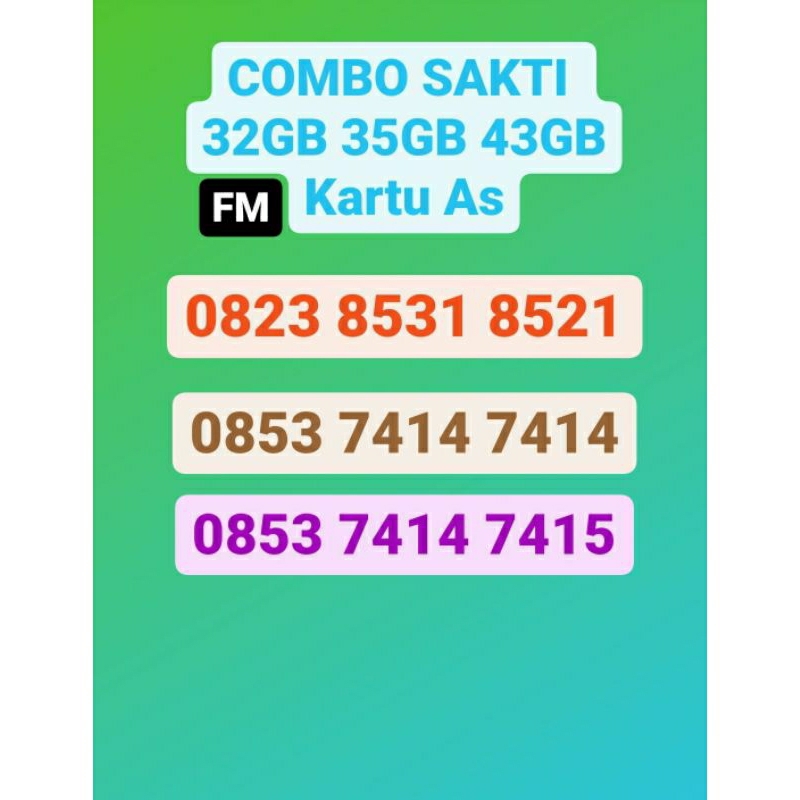 NOCAN PERDANA COMBO SAKTI 48GB/35GB/11GB/4GB FM TELKOMSEL AS/LOOP