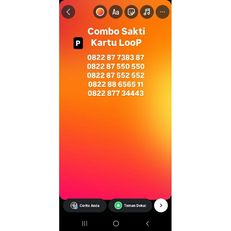 KARTU COMBO SAKTI TSEL LOOP KODE P