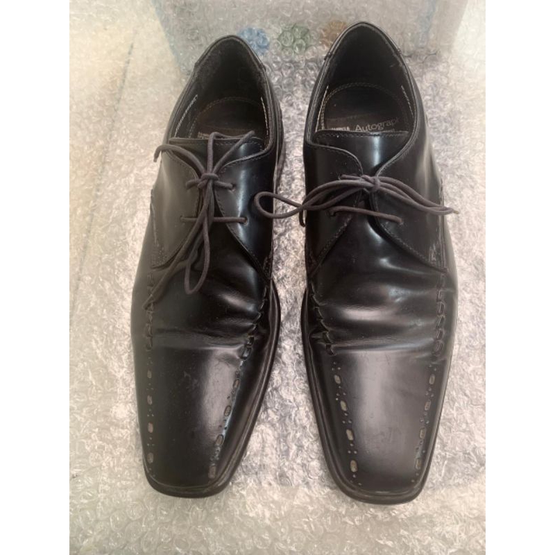 Sepatu Kulit Pantopel MARKS & SPENCER Autograph Warna Hitam Pria Size 40