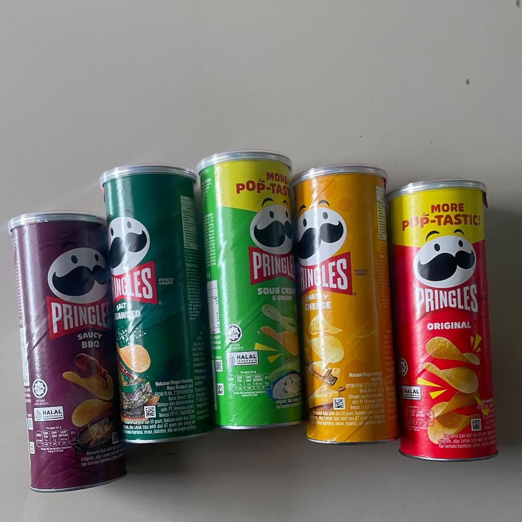 

SNACK PRINGLES POTATO CHIPS ORIGINAL / CHEESE / BBQ / SOUR CREAM / HOT SPICY / SALT SEAWEED 102 GR ( 1 PC )