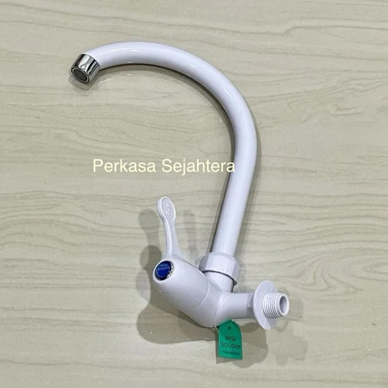 SOU881 Kran Angsa Tembok PVC New Solen Keran Air Cuci Piring Sink Dapur W1 / Kran W1 Hitam Putih