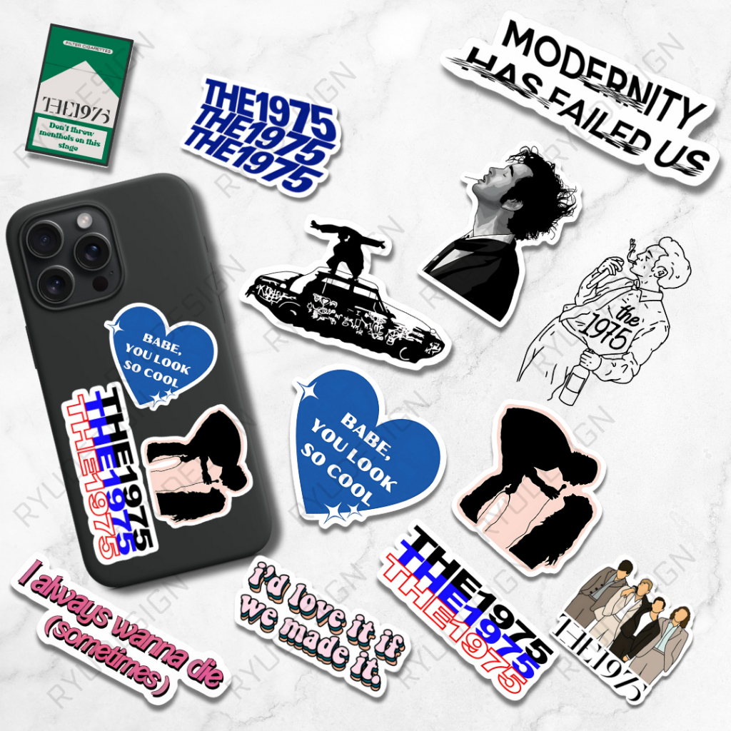 

Sticker Pack Band Indie The 1975 Quotes Artis Kata Kata Lirik lagu Estetik Besar Casing Hp Tumbler Koper Dinding Anti Air
