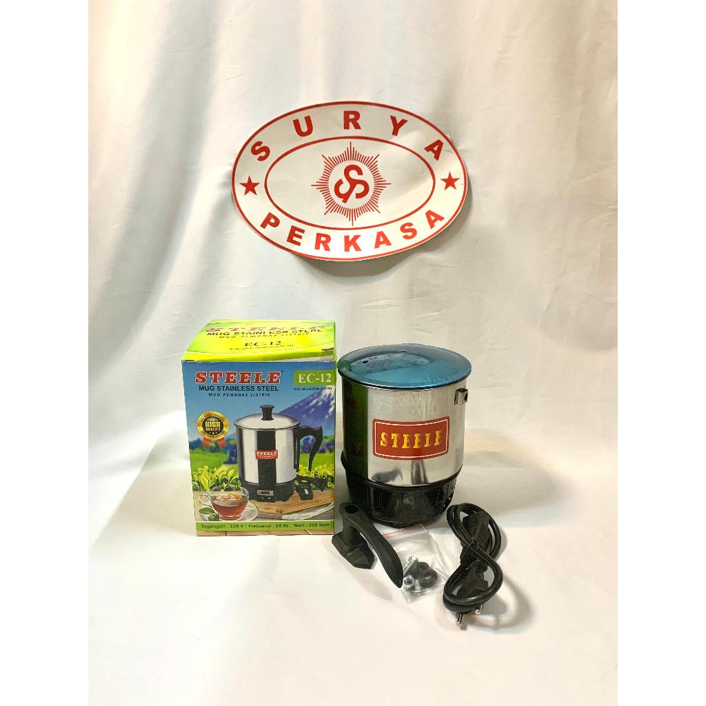 Surya Perkasa STEELE MUG PEMANAS LISTRIK STEELE Mug pemanas listrik Panci Pemanas Serbaguna  Mug Sta