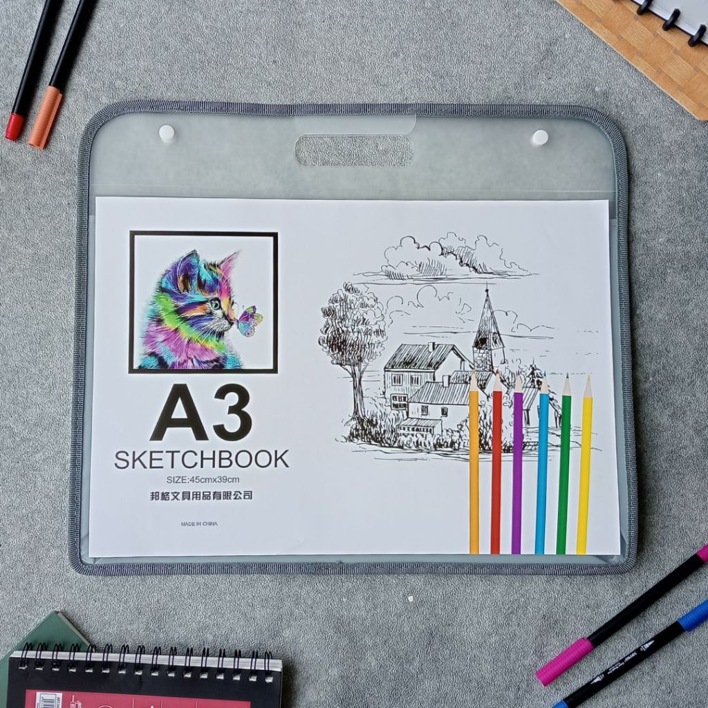 

ZUMOO FileKeeper MAP/TAS Organizer TRANSPARAN untuk Sketch book Dokumen Berkas UKURAN A3 Kantor Sekolah Seni ART