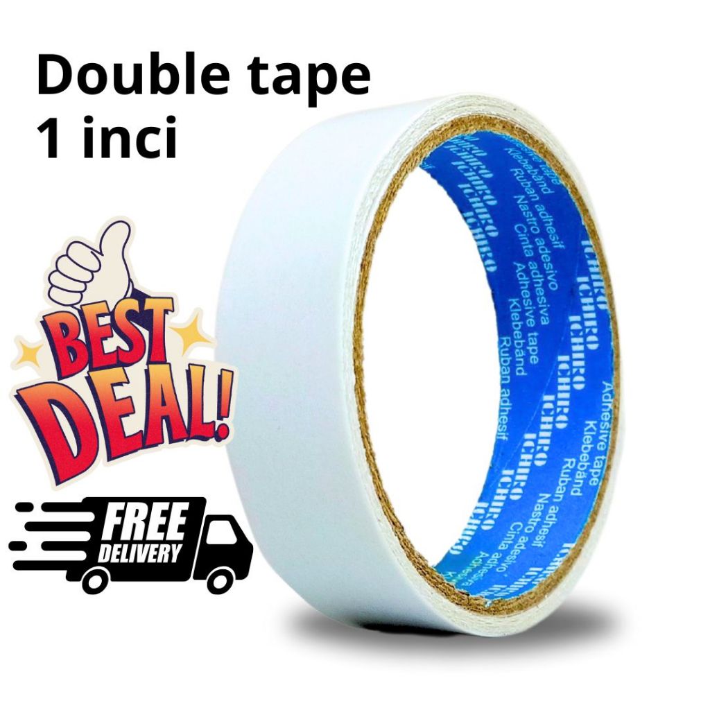 

1 inci double tape isolasi solatip lakban ganda ICHIRO original
