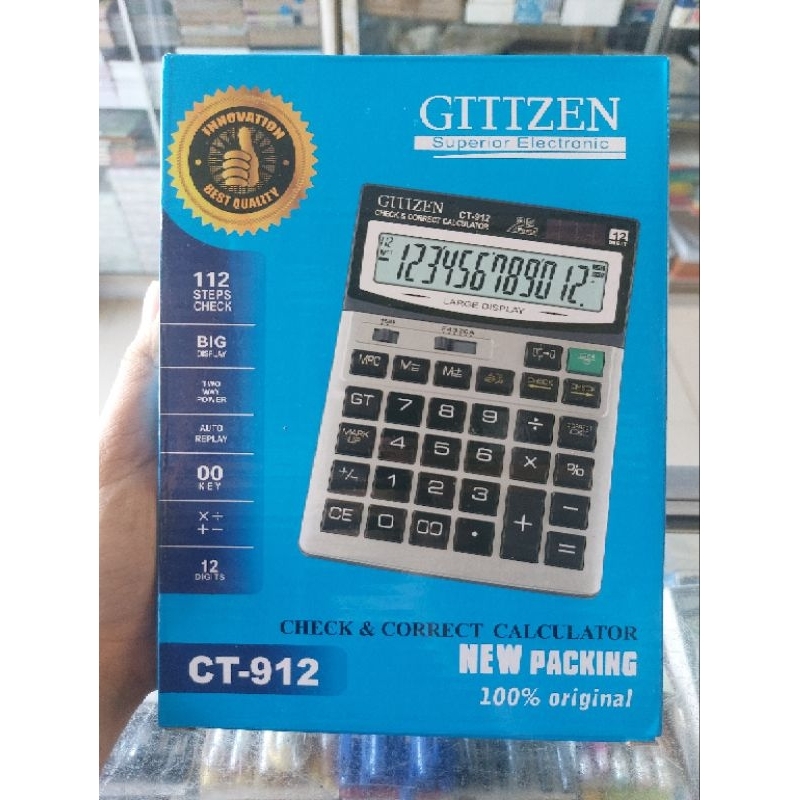 

Kalkulator / Calculator Check & Correct Citizen CT-912