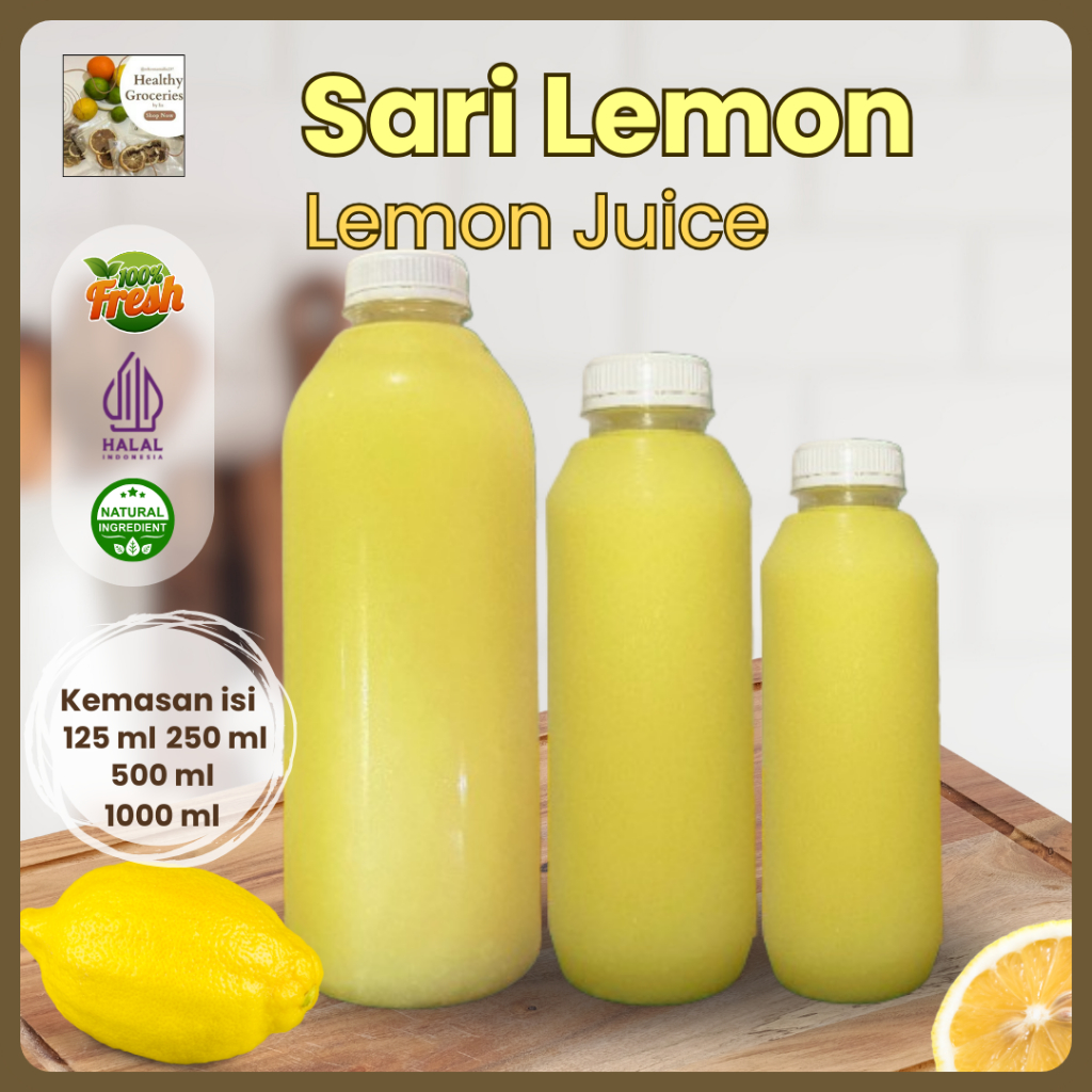 

Sari Lemon Fresh Asli Murni 100% Halal California Original ( 250 mL / 500 mL / 1 Liter / 5 ltr ) Booster Vitamin C Jus Diet