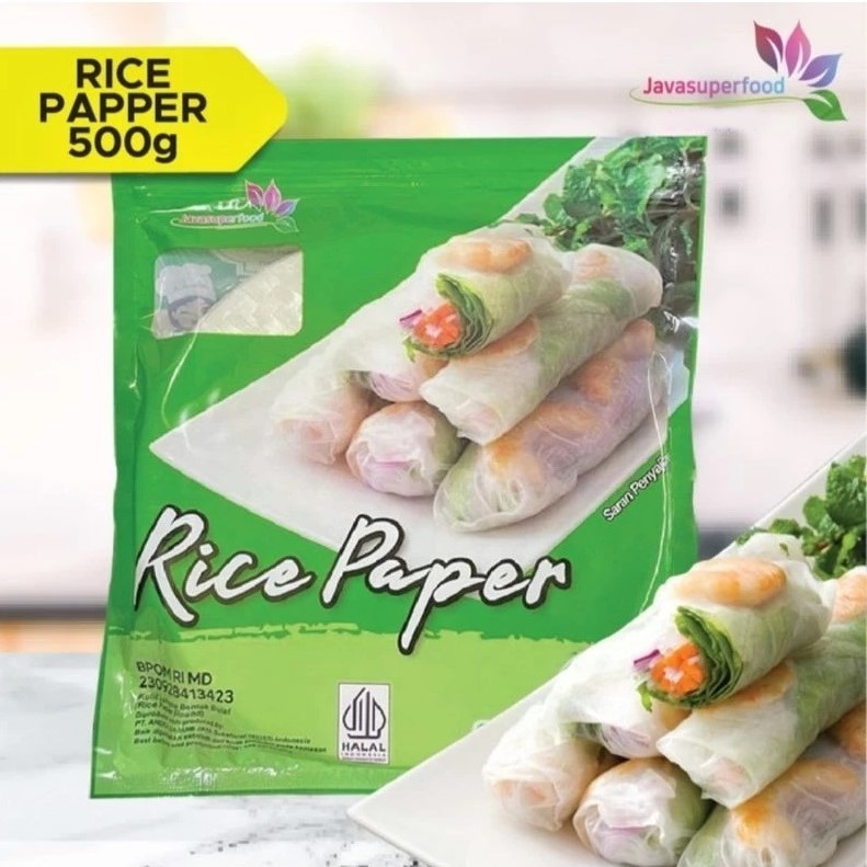 

Java Superfood Rice Paper Bulat 500gr isi 50 lembar - Kulit Lumpia Vietnam - Vietnamese Spring Roll - Banh Trang
