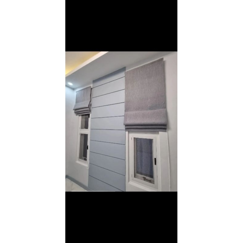 Roman Shade Tirai Gulung Penutup Jendela Kaca Rumah Minimalis