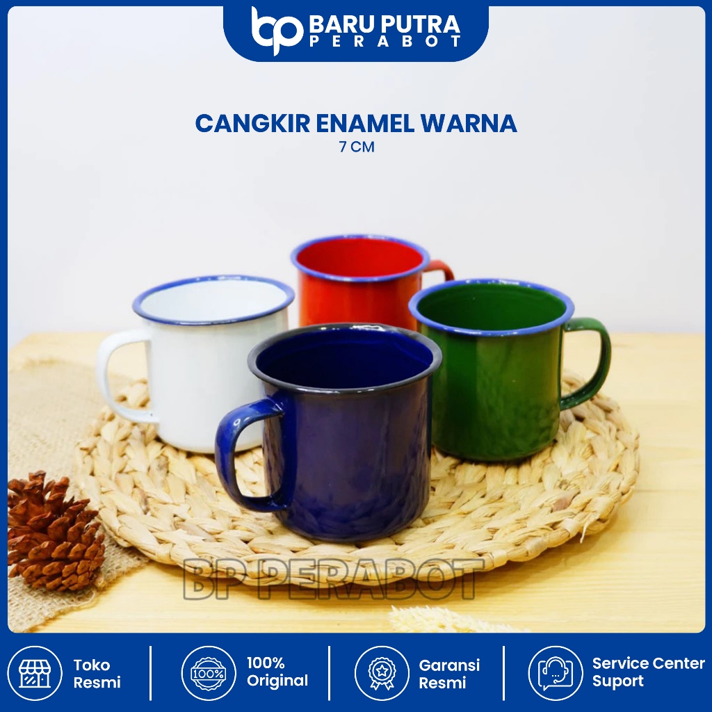 CANGKIR ENAMEL POLOS 7 CM/MUG ENAMEL/CANGKIR SENG KALENG JADUL/GELAS SOUVERNIR /GELAS KALENG