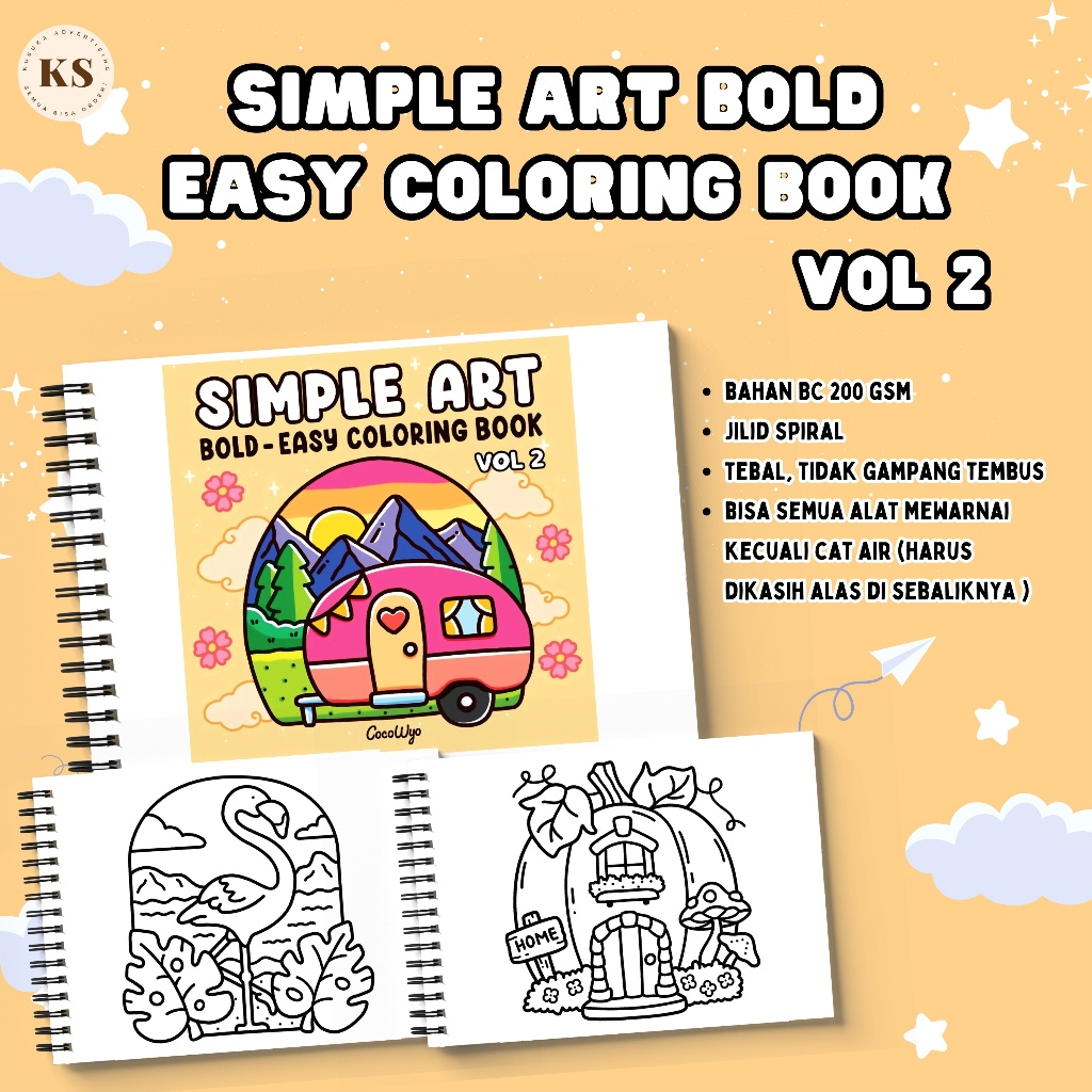 

Coloring Book For Adults SIMPLE ART VOL 2 UKURAN A5 Buku Mewarnai Remaja Dewasa Relaxing Therapy Stress Relief