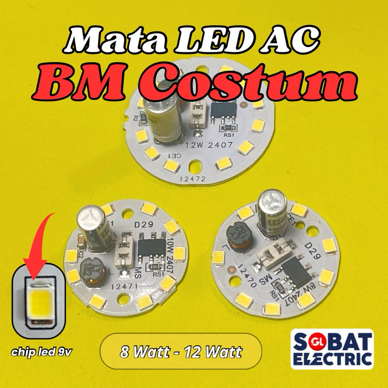 PCB LED AC BM Custom - Mata Lampu AC Langsung Listrik All Varian Watt
