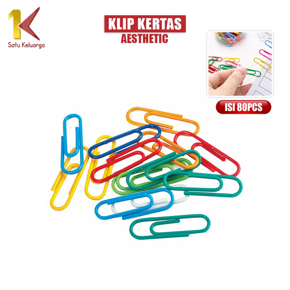 

Satu Keluarga Paper Clip Warna Metalic Isi 80pcs A109 Klip Kertas Aesthetic Warna Macaron Serbaguna