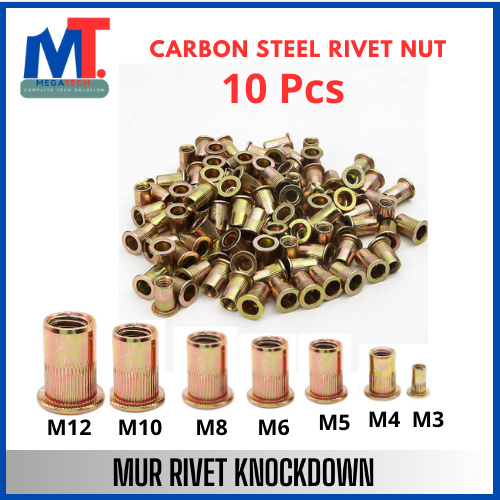 10Pcs Mur Rivet Nut M3 M4 M5 M6 M8 M10 M12 Insert Nut Mur Rivet Nutsert Mur Tanam