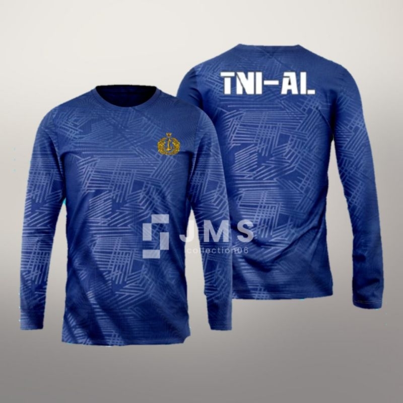 kaos dryfit TNI AL lengan panjang / kaos TNI AL bahan dryfit emboss/ baju kaos lengan panjang TNI AL