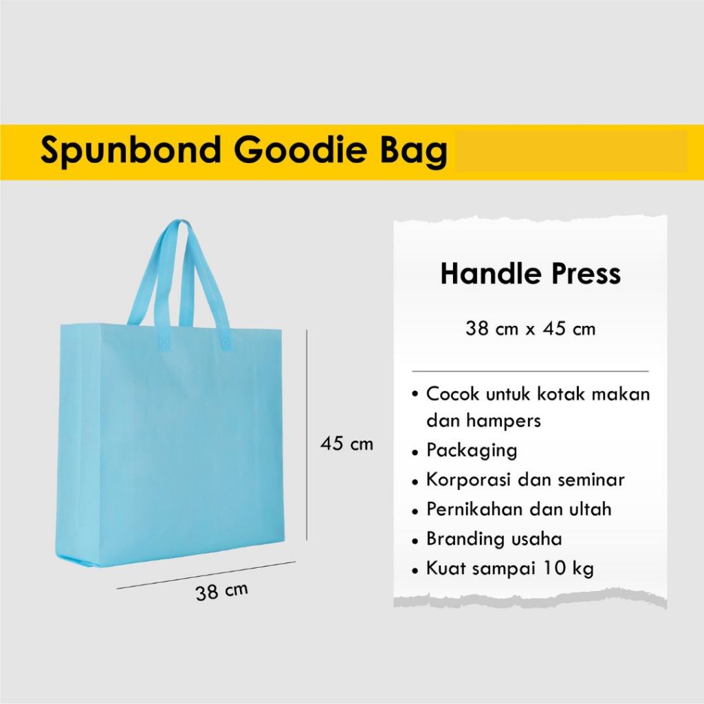 

Tas Handle Press Goodie Bag Spunbond Ukuran 38 x 45