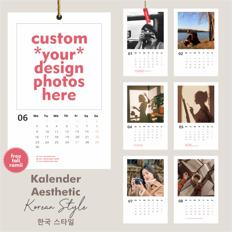 

Kalender Aesthetic A5 2025 | Kalender Custom Foto 2025