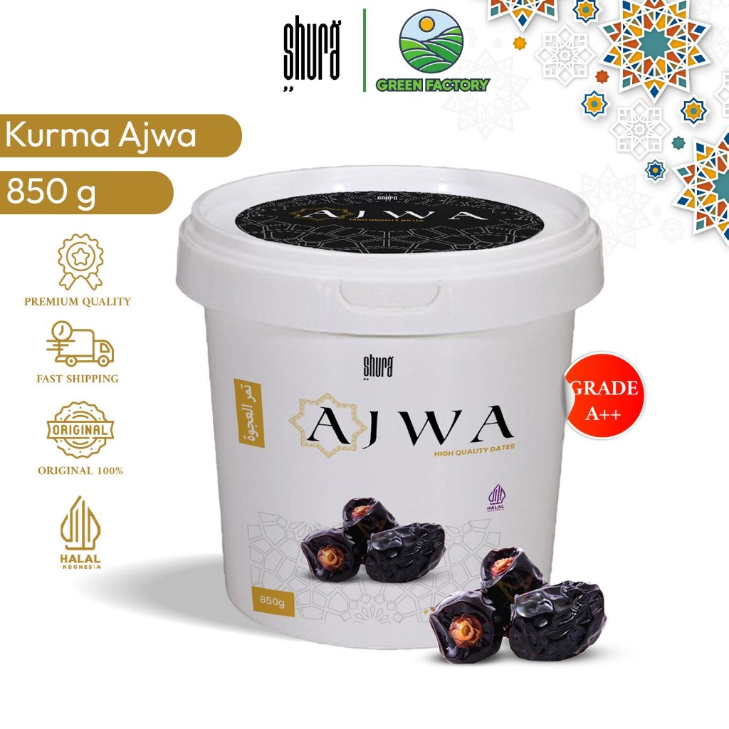 

Shura Kurma Ajwa 850g Kurma Nabi Premium Original High Quality